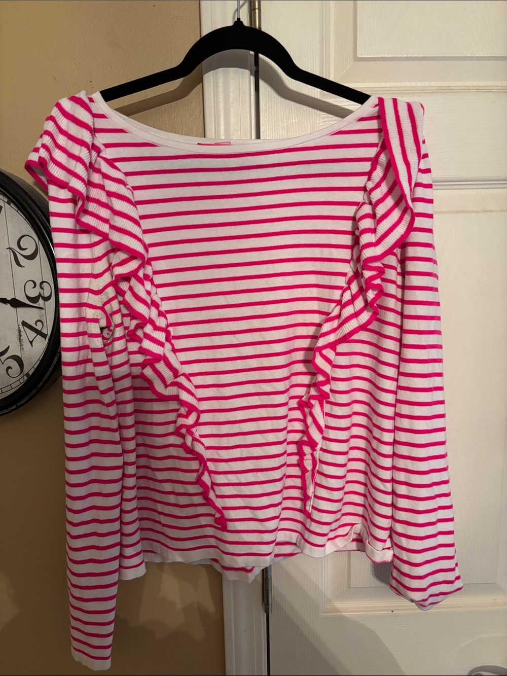 Lilly Pulitzer Hot Pink and White Striped Knit Top